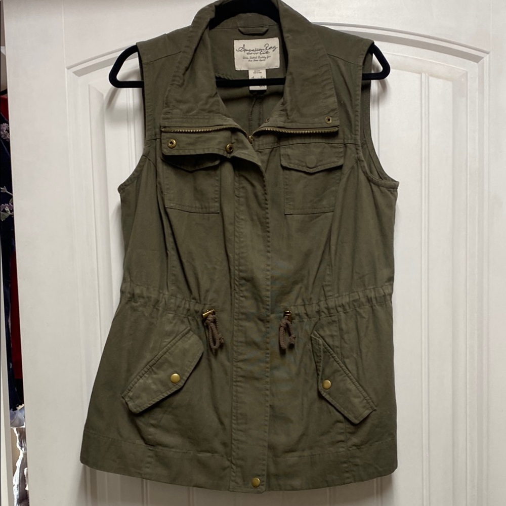 American Rag Green Sleeveless Utility Vest